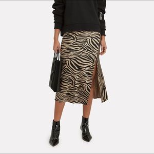 Beautiful ANINE BING zebra 100% silk skirt.